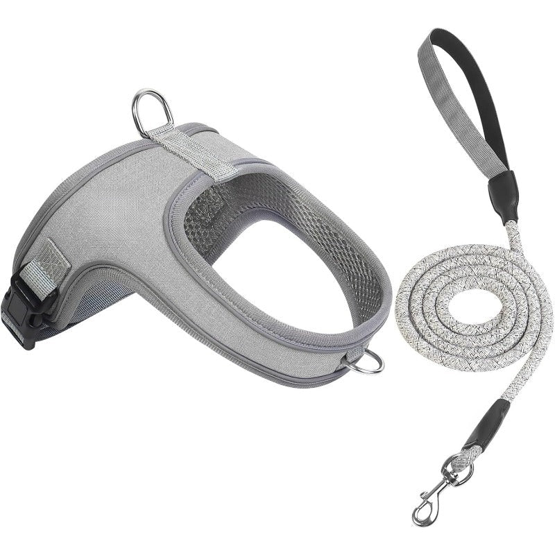 Reflective dog harness and leash set