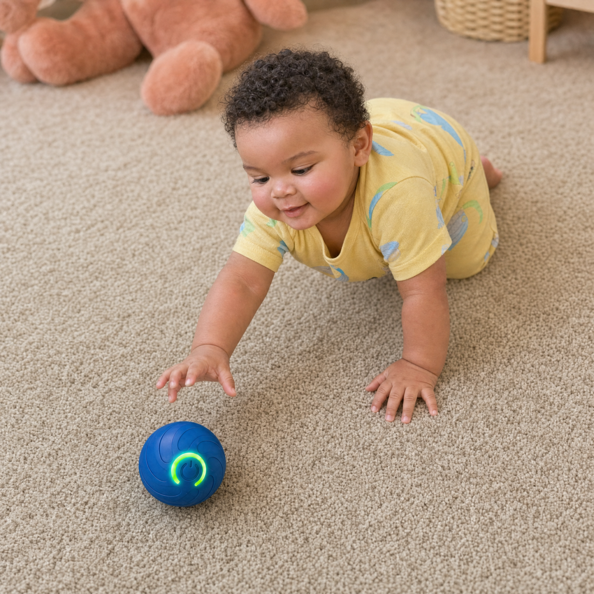 Baby during tummy time with the Smart Ball